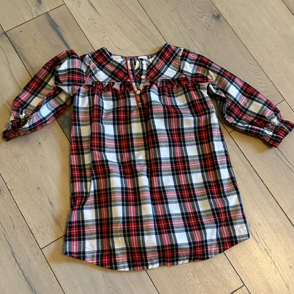 J Crew Girls Flannel Nightgown Tartan Plaid